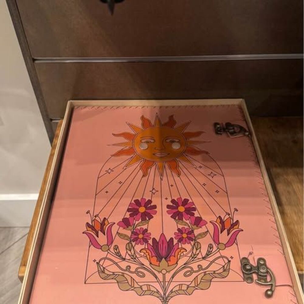 Pink Leather Sun Journal - VERY HUGE